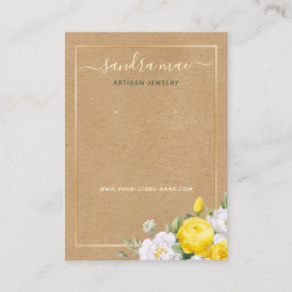 Tarjeta De Visita Floral Gold Art Paper Look JewelDisplay Card