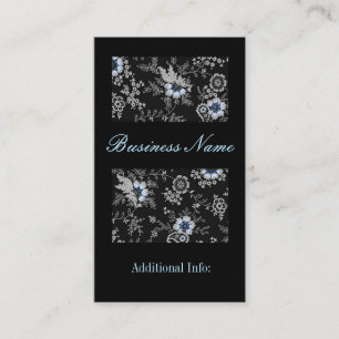 Tarjeta de visita floral gris plateada 5