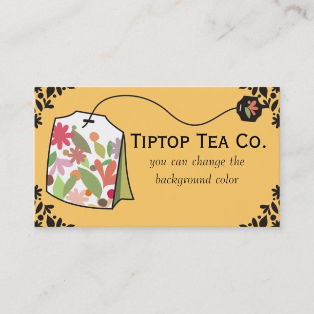 Tarjeta de visita floral herbaria de la bolsita de (Anverso)