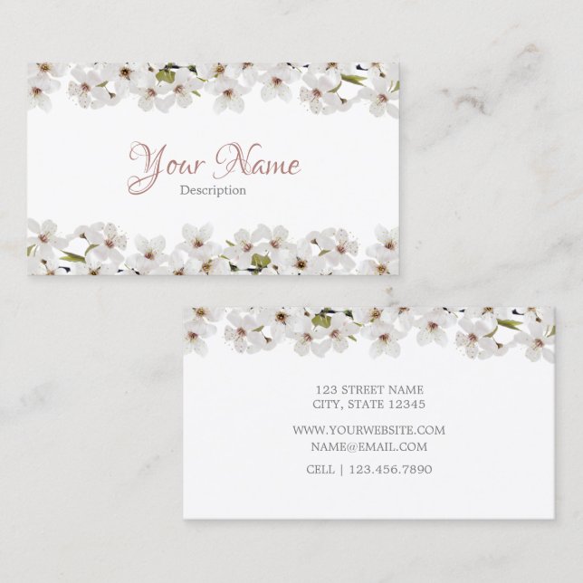Tarjeta de visita floral - II (Anverso / Reverso)