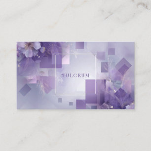 Tarjeta De Visita Floral Lavanda Geométrico Dorado Abstracto Moderno