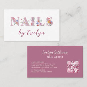 Tarjeta de visita Floral Letras Nails