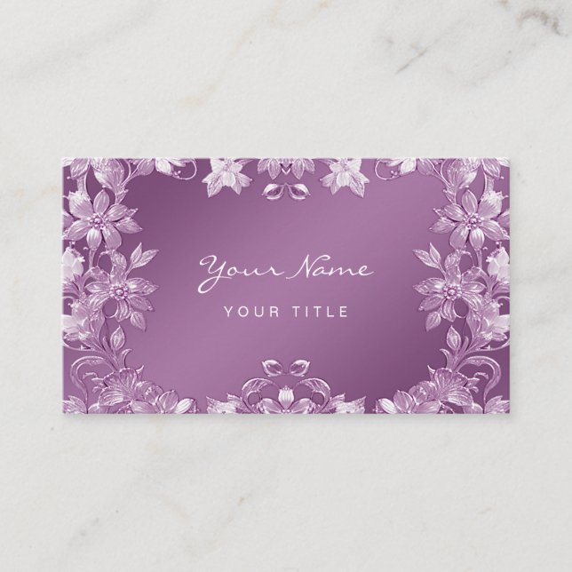 Tarjeta de visita floral Lilac moderna (Anverso)