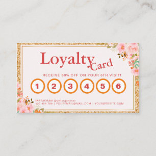 Tarjeta De Visita Floral Makeup Artista Belleza Salón de pelo Lealta