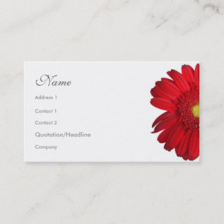 Tarjeta De Visita Floral - margarita roja