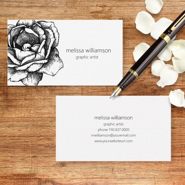 Tarjeta De Visita Floral Minimalista (Subido por el creador)