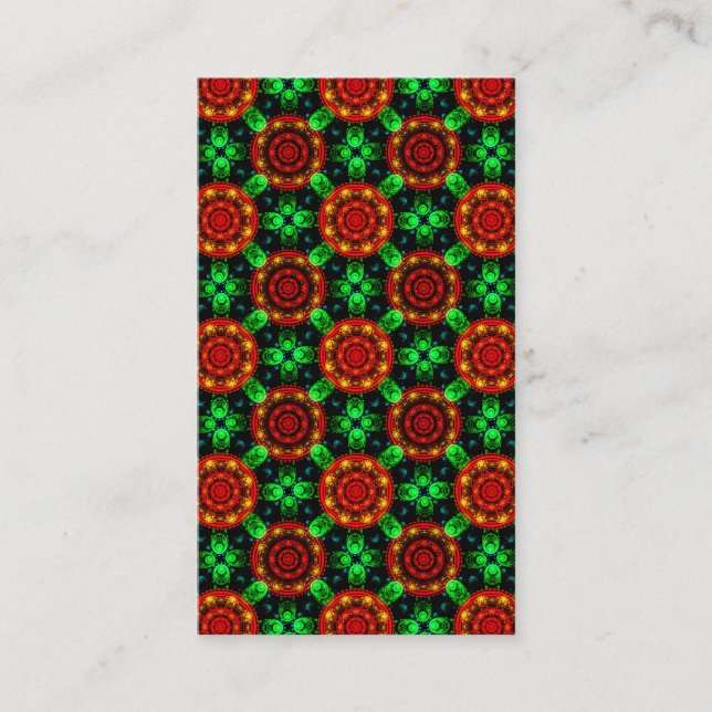 Tarjeta De Visita Floral Modern Boho Elegant Abstract Pattern #504 (Anverso)