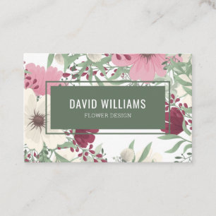 Tarjeta de visita floral moderna