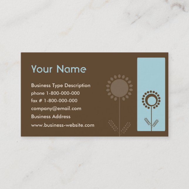 Tarjeta de visita floral moderna (Anverso)