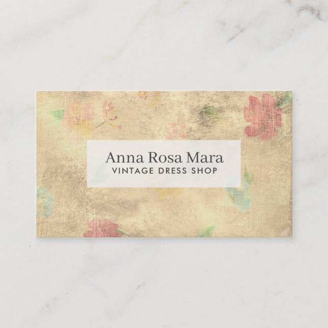 Tarjeta De Visita Floral moderno del Victorian del Grunge del (Anverso)