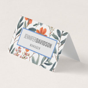 Tarjeta De Visita Floral Moderno Minimalista elegante profesional