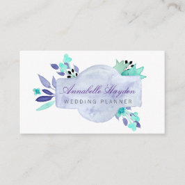 Tarjeta De Visita Floral morada vintage