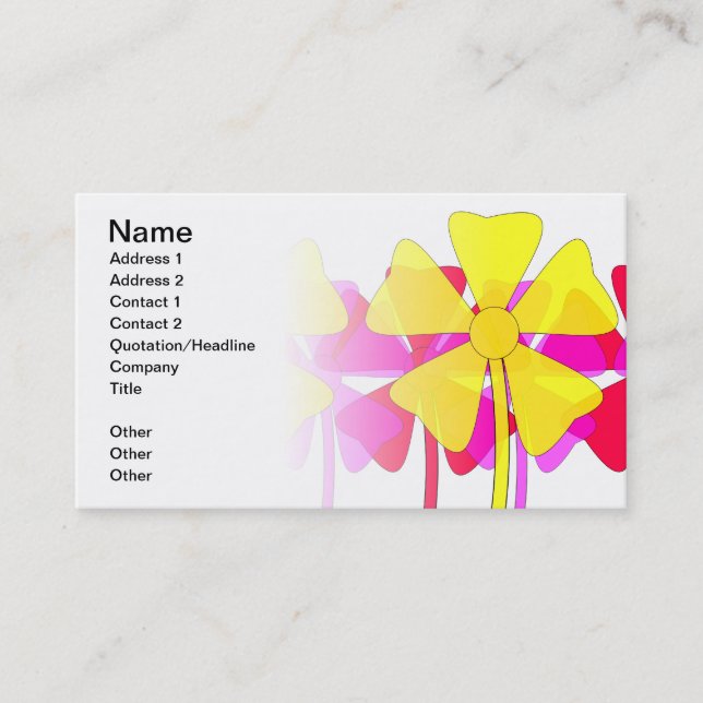 Tarjeta De Visita Floral Motif (Anverso)