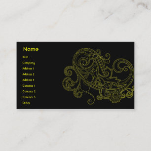 Tarjeta De Visita Floral negro - negocio