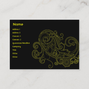 Tarjeta De Visita Floral negro - rechoncho