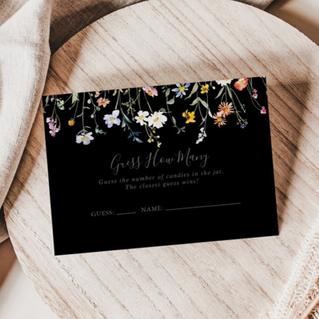 Tarjeta De Visita Floral negro salvaje adivina cuántas cartas de jue (Subido por el creador)