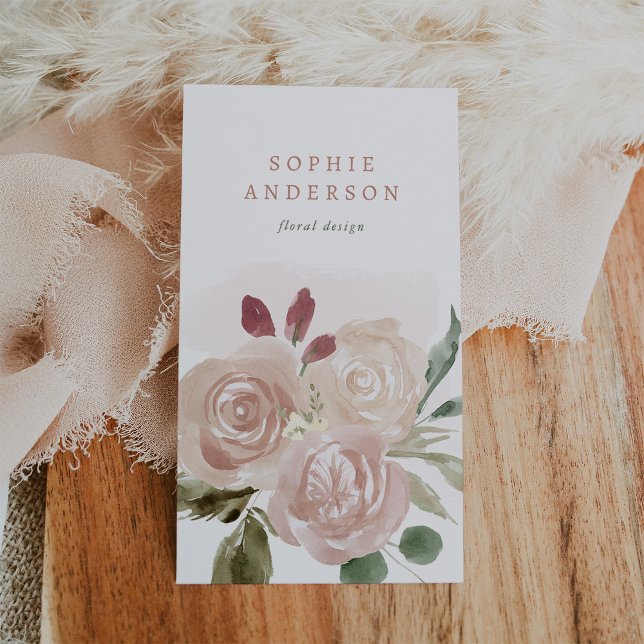 Tarjeta De Visita Floral neutra boho y vegetación simples (Subido por el creador)