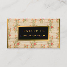 Floral on Wood Gold Personalizar Profesional Moder