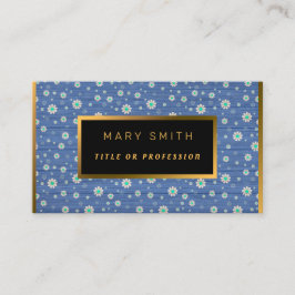 Tarjeta De Visita Floral on Wood Gold Personalizar Profesional Moder