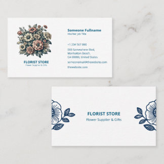 Tarjeta de visita floral para Florists & Small Sho