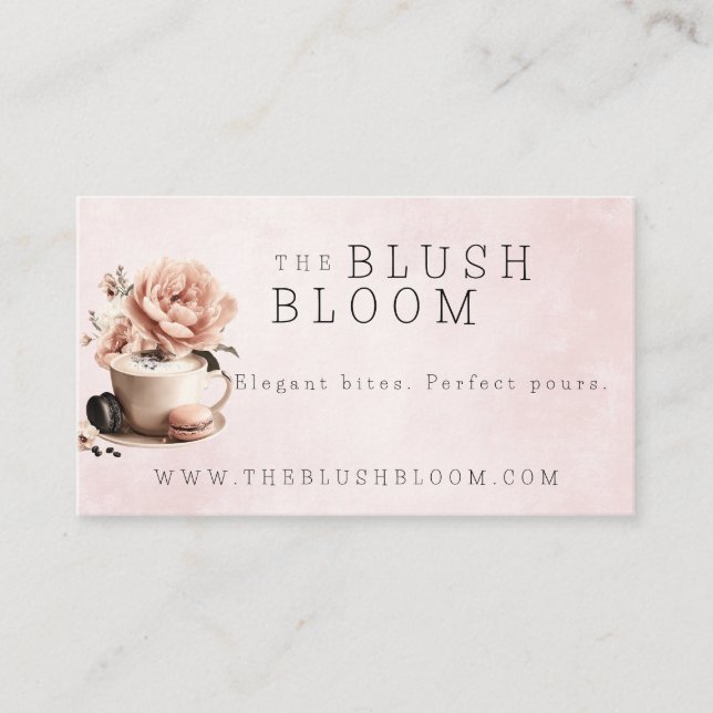 Tarjeta de visita floral para panaderías y tiendas (Anverso)