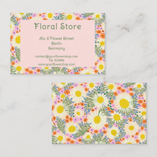 Tarjeta de visita floral personalizada