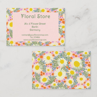 Tarjeta de visita floral personalizada