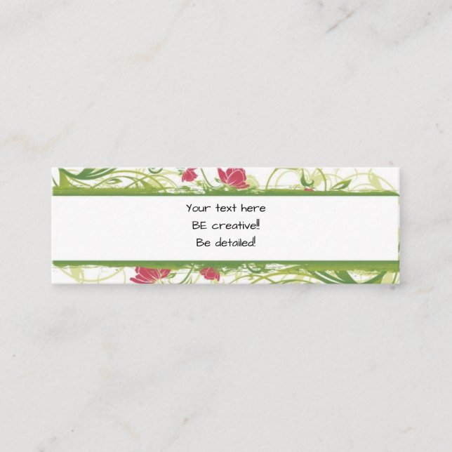 Tarjeta de visita floral personalizado (Anverso)