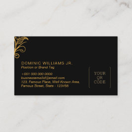 Tarjeta de visita floral premium - Código QR | DP7