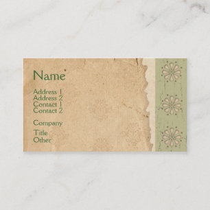 Tarjeta de visita floral primitiva del recorte