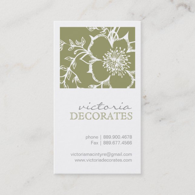 Tarjeta de visita floral profesional (Anverso)