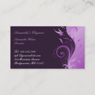 Tarjeta de visita Floral Purple