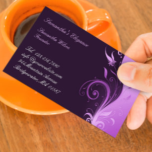 Tarjeta de visita Floral Purple