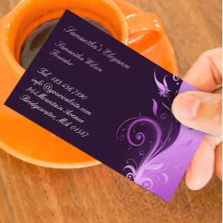 Tarjeta de visita Floral Purple