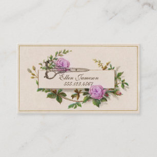Tarjeta De Visita floral púrpura del estilista elegante elegante de