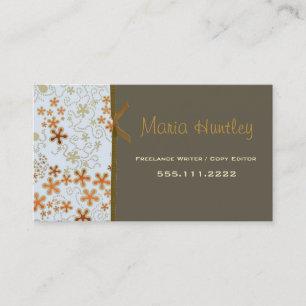 Tarjeta de visita floral retra elegante