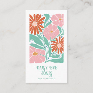 Tarjeta de visita floral Retro Boho