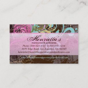 Tarjeta De Visita Floral retro femenino lindo de Guay de la flor