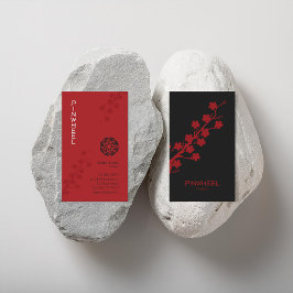 Tarjeta De Visita Floral roja audaz