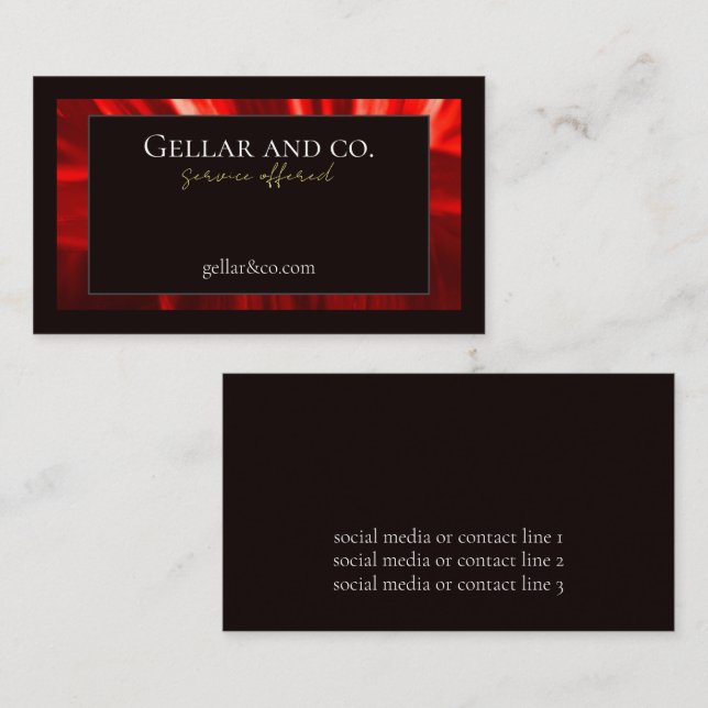 Tarjeta de visita floral roja moderna (Anverso / Reverso)