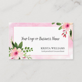 Tarjeta De Visita Floral rosa