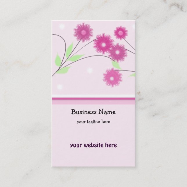 Tarjeta De Visita Floral rosa (Anverso)