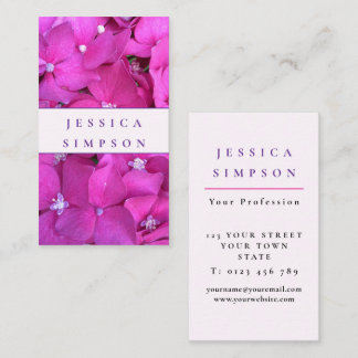 Tarjeta De Visita Floral Rosa Brillante