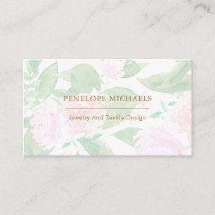 Tarjeta de visita floral rosa de bonito