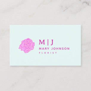 Tarjeta De Visita Floral rosa de color Rosa de moda audaz