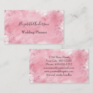Tarjeta De Visita Floral Rosa Femenina Personalizada Para Ella