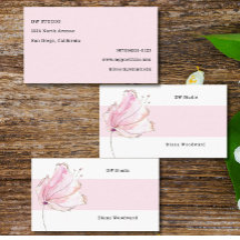 Tarjeta de visita floral rosa moderna