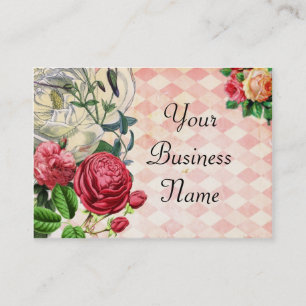 Tarjeta de visita floral rosada de Argyle