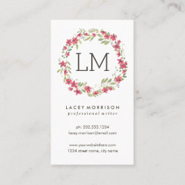 Tarjeta De Visita Floral rosado moderno de la guirnalda el | de la