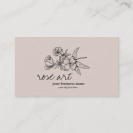 Tarjeta de visita floral Rubor rosa moderna